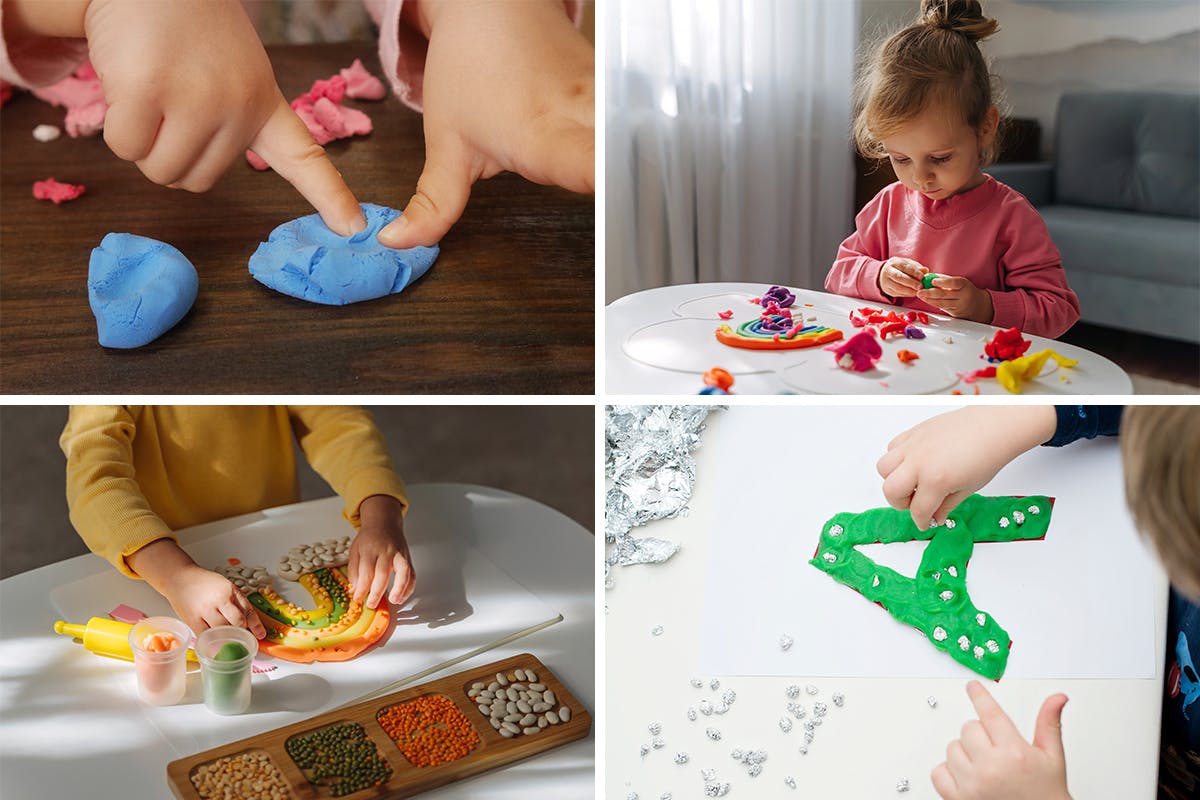 playdough is a fun, sensory way to build a preschooler’s fine motor skills