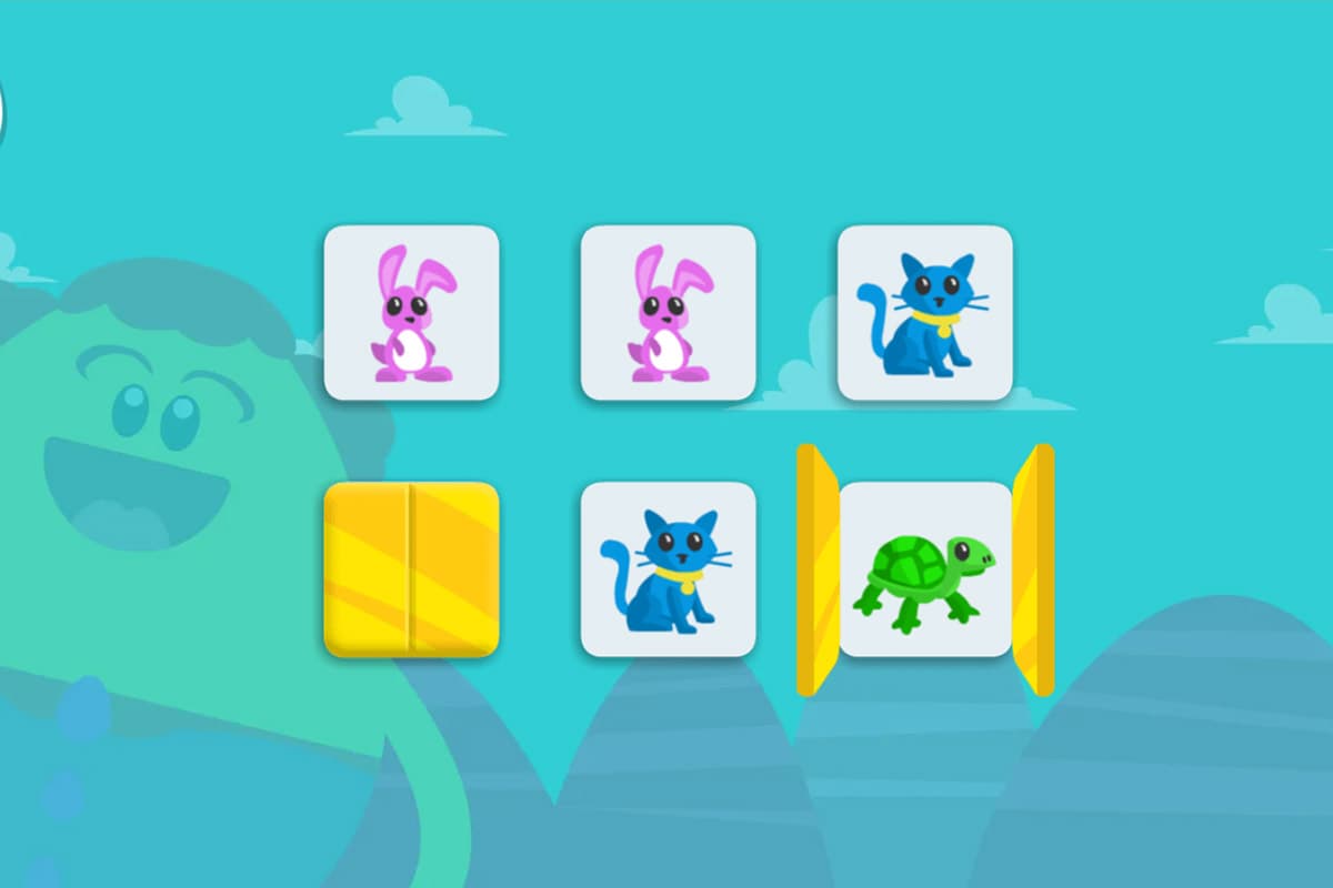 Toddler memory matching games require toddlers to pay close attention and memorize the position of items.